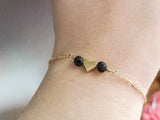 Piece of My Heart - Dainty Gold Essential Oils Diffuser Bracelet