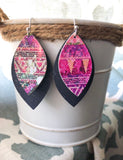 Purple Pastels - Leaf Earrings