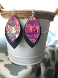 Purple Pastels - Leaf Earrings