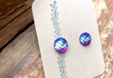 Light Purple Mermaid Scale Stud Earrings