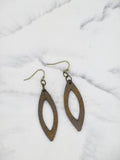 Brass Open Leaf Earrings