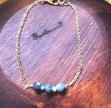 Dainty Moon Gemstone Bracelet